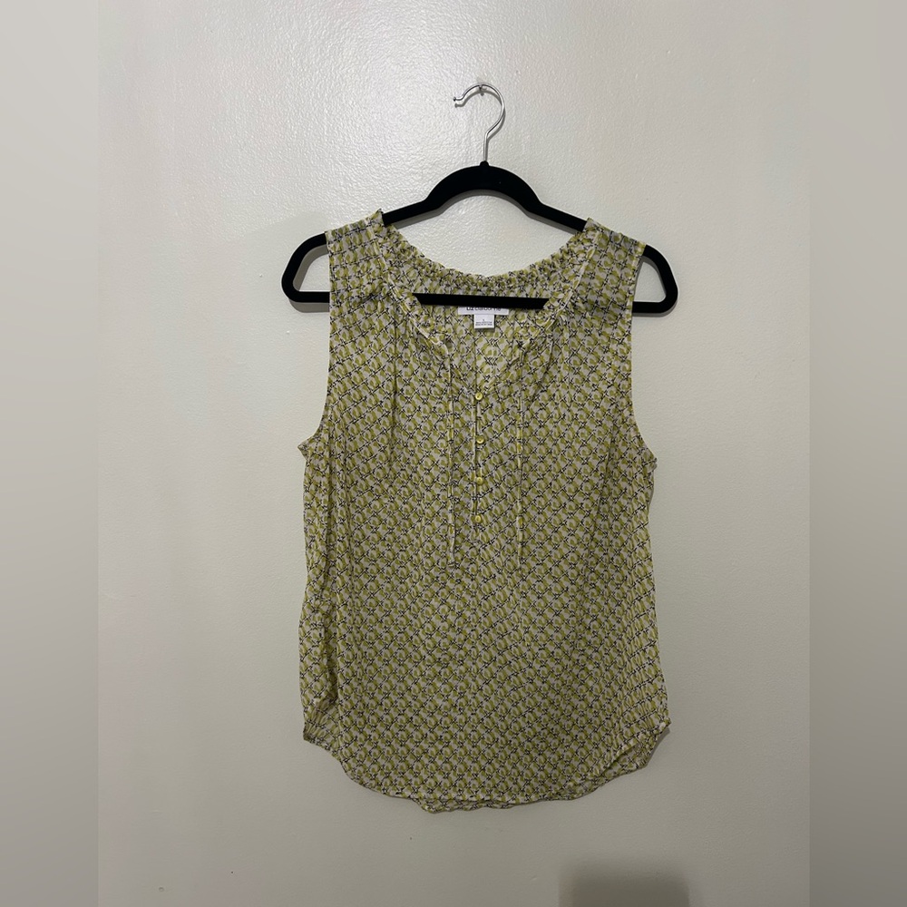 LIZ CLAIBORNE | Sleeveless Geometric Blouse, Size Large